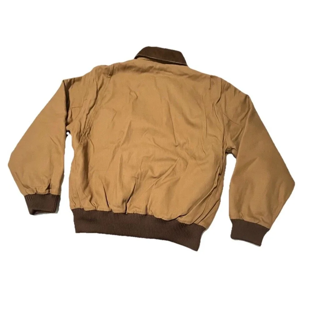 Tri Mountain Tan Canvas Detroit Corduroy Collar Removable Wool Liner Jacket- M